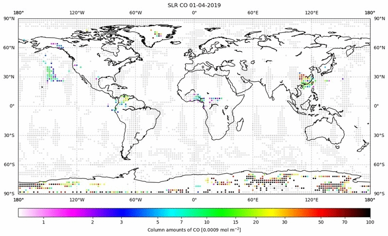 Global map of CO in April 2019