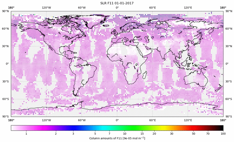 Global map of F11 in January 2017