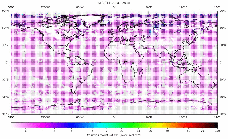 Global map of F11 in January 2018