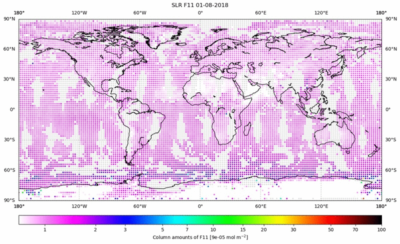 Global map of F11 in August 2018