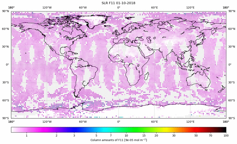 Global map of F11 in October 2018