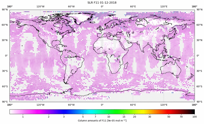Global map of F11 in December 2018