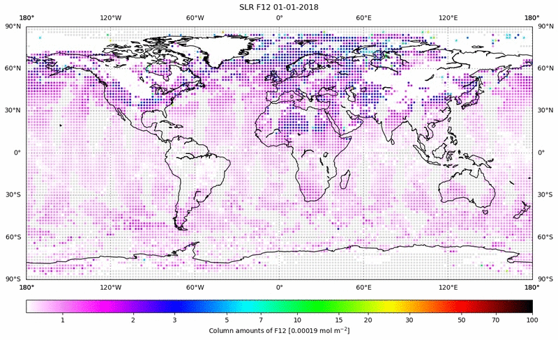 Global map of F12 in January 2018