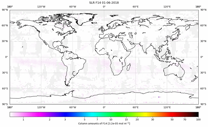 Global map of F14 in June 2018