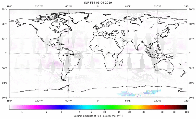 Global map of F14 in April 2019