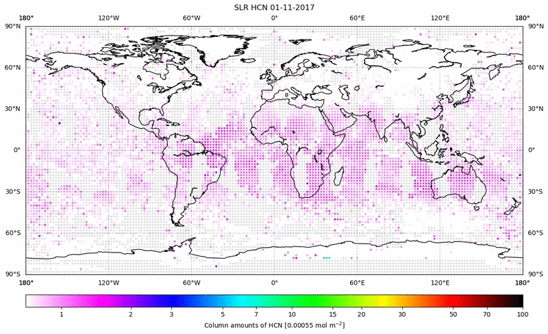 Global map of HCN in November 2017