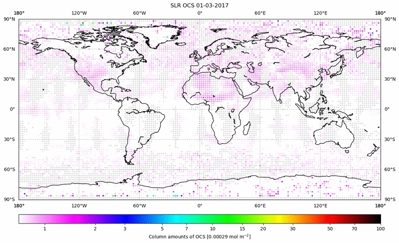 Global map of OCS in March 2017