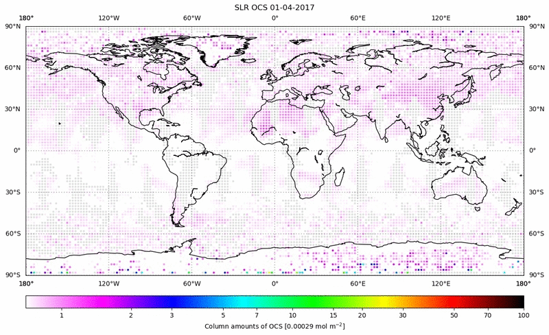 Global map of OCS in April 2017
