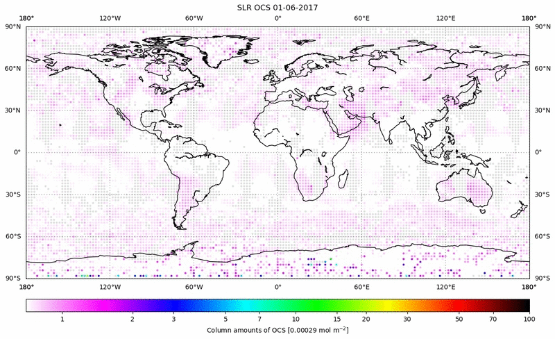 Global map of OCS in June 2017