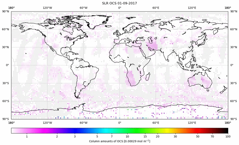 Global map of OCS in September 2017