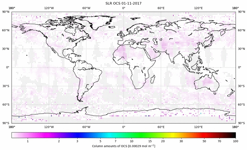 Global map of OCS in November 2017