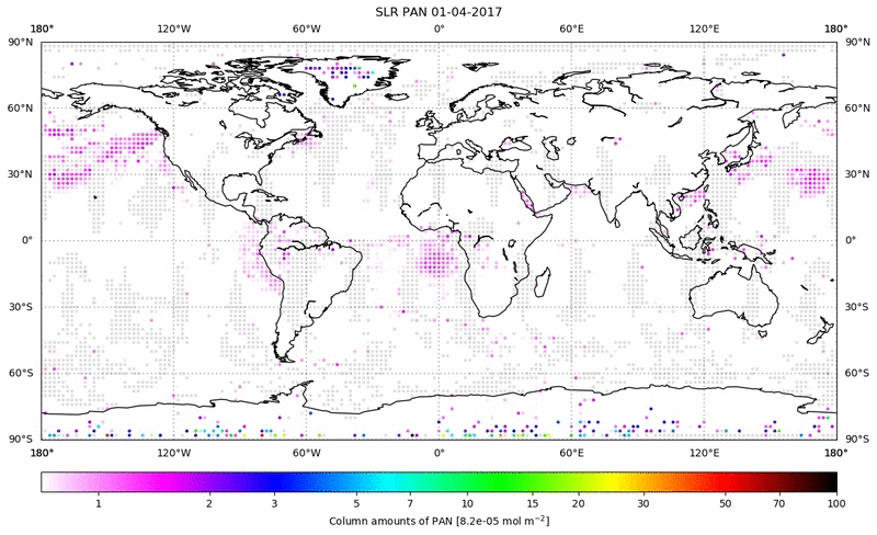 Global map of PAN in April 2017