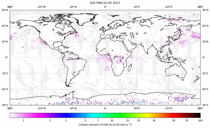Global map of PAN in May 2017