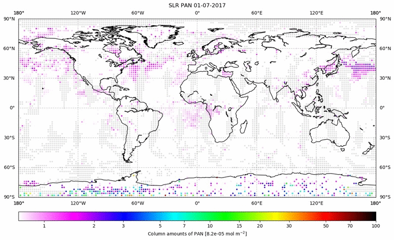 Global map of PAN in July 2017