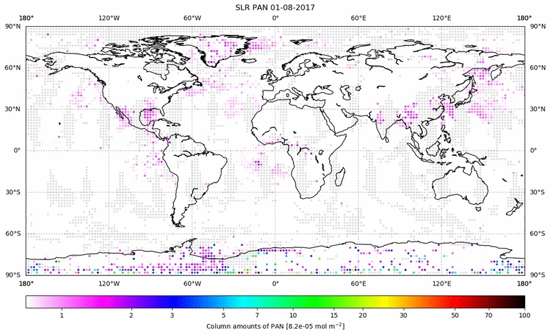 Global map of PAN in August 2017