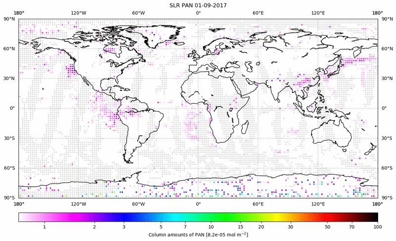 Global map of PAN in September 2017