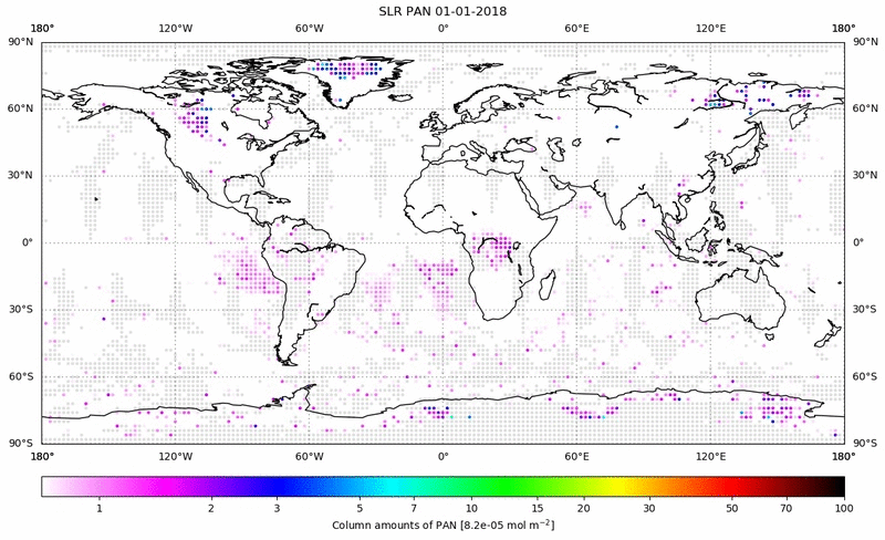Global map of PAN in January 2018