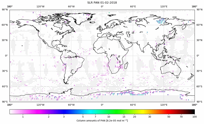 Global map of PAN in February 2018