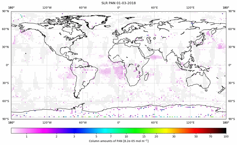 Global map of PAN in March 2018