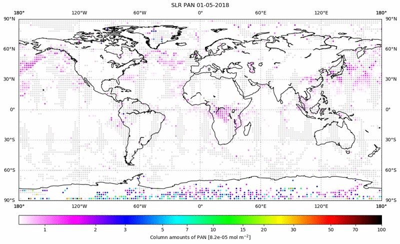 Global map of PAN in May 2018