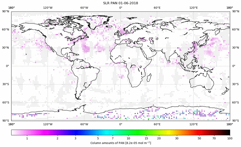 Global map of PAN in June 2018