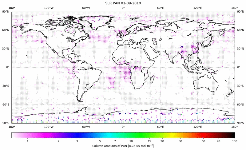 Global map of PAN in September 2018