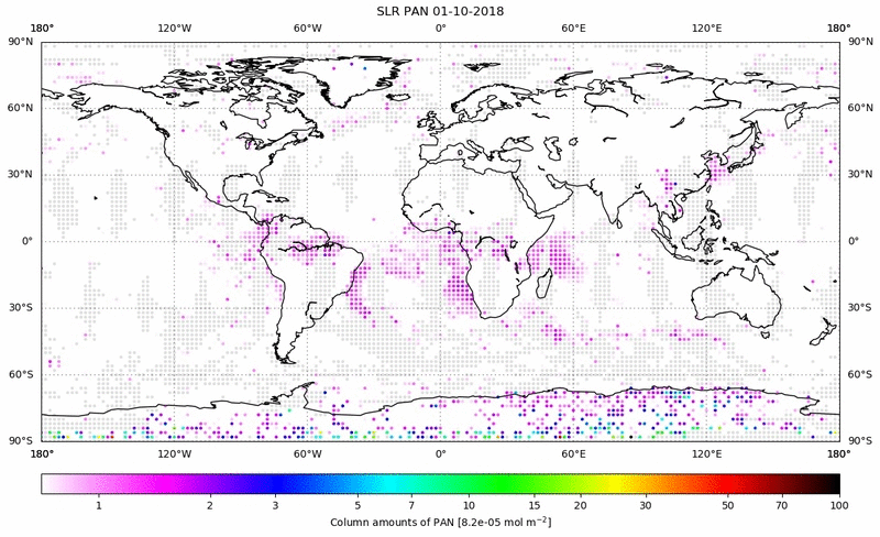 Global map of PAN in October 2018
