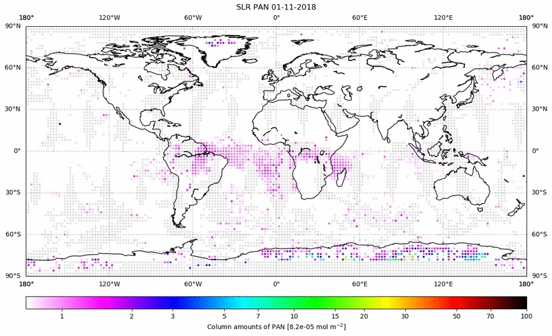 Global map of PAN in November 2018