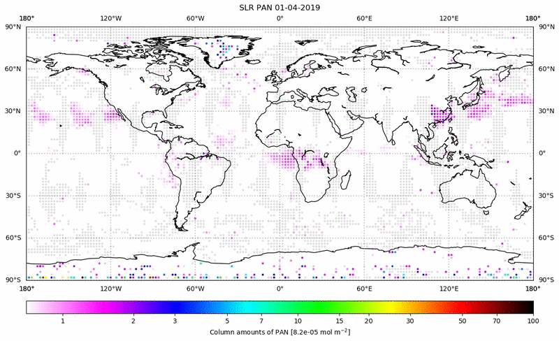 Global map of PAN in April 2019