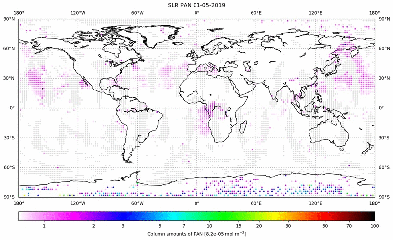 Global map of PAN in May 2019