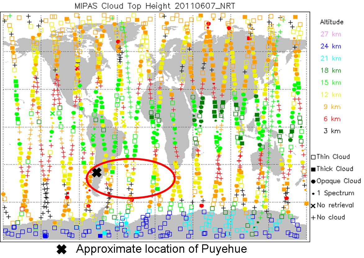 MIPAS Cloud Top Height 7 June 2011