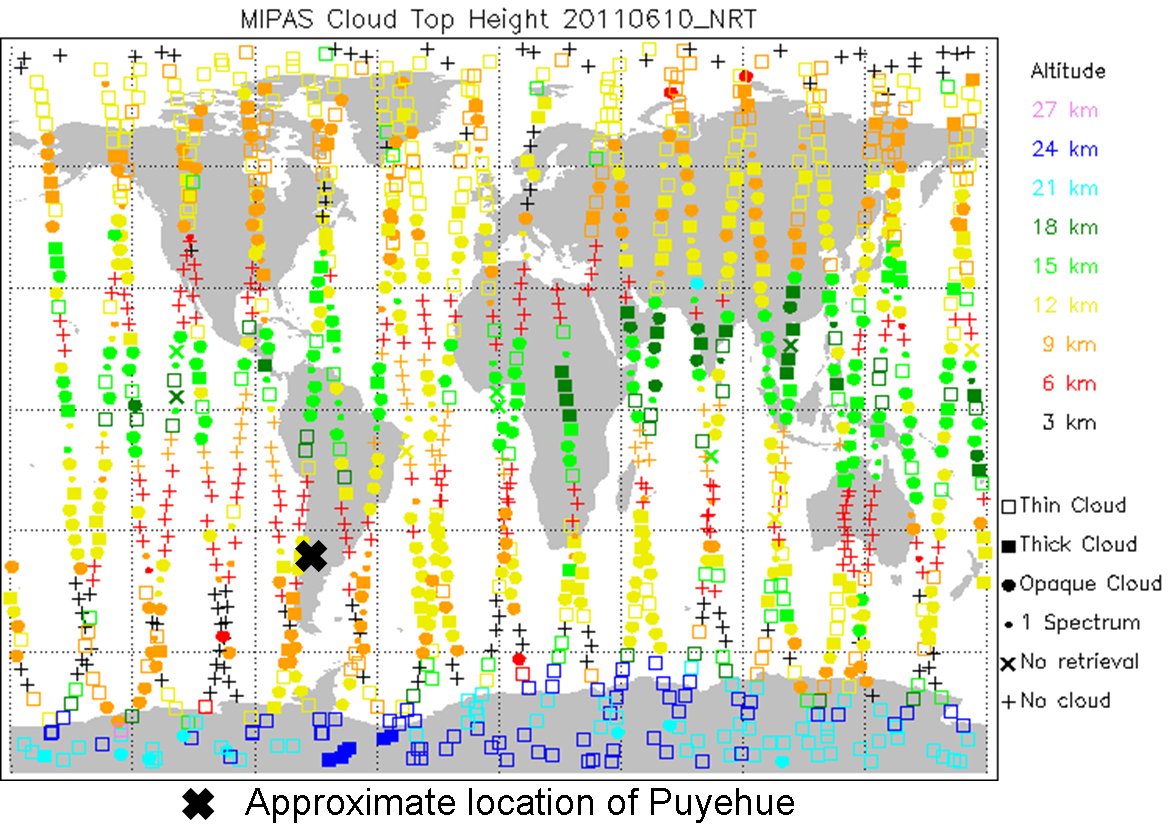 MIPAS Cloud Top Height 10 June 2011