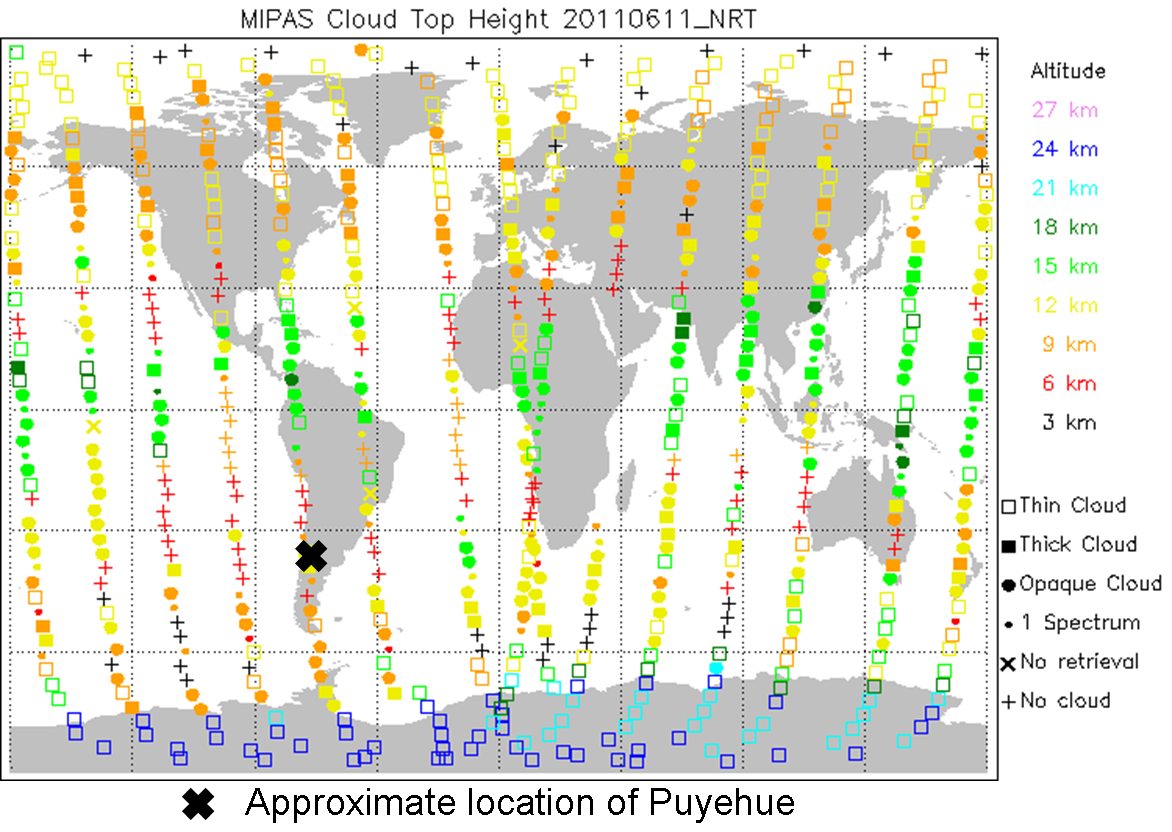 MIPAS Cloud Top Height 11 June 2011