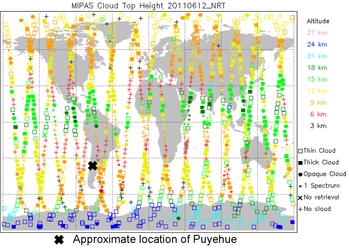 MIPAS Cloud Top Height 12 June 2011